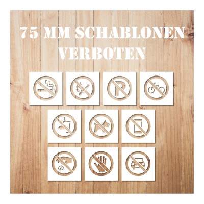 Schablonen-Set Verboten 75mm